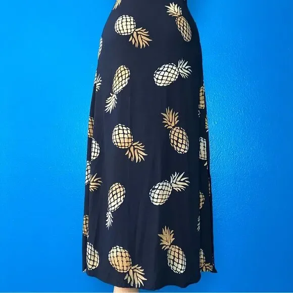 Sugarhill Brighton 70s Elva Midi Slip Dress in Handcrafted Pineapple Batik XS - Picture 12 of 14